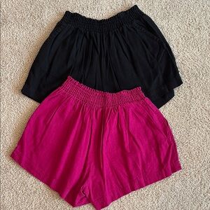 Women's Black and Pink Shorts
